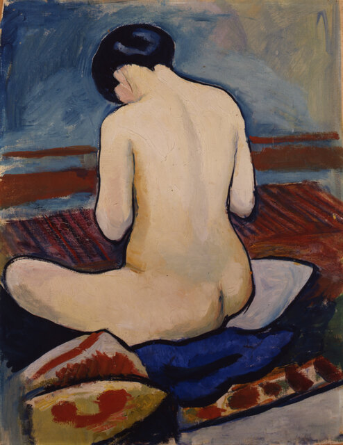 August Macke,  Sitzender Akt mit Kissen, 1911, Foto Britta Lauer.jpg
