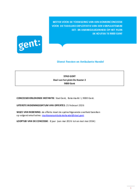 Het bestek voor de toewijzing van de domeinconcessie op de Kouter.