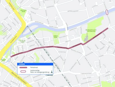 De nieuwe fietsstraat.