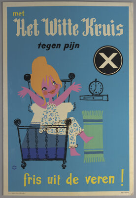 Reclamebord voor pijnstiller van het merk Het Witte Kruis. Collectie Industriemuseum.jpg