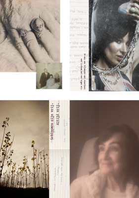 Annie (76) denkt in haar collage terug aan haar carrière als model. “Ik was het fotomodel met okselhaar.”