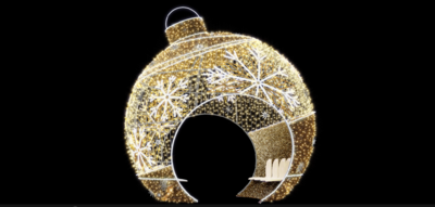 Zo zal de kerstbal er ongeveer uitzien.