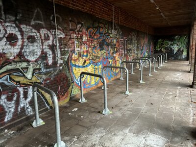 De nieuwe buurtfietsenstalling.