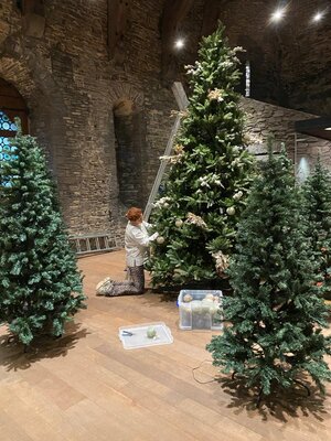 De opbouw van het Winterwonderkasteel is volop bezig.