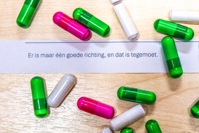 'Voorleespillen' met verschillende boodschappen.