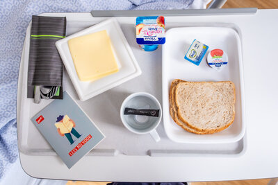 Patiënten kregen bij het eten een 'voorleesmenukaart'.