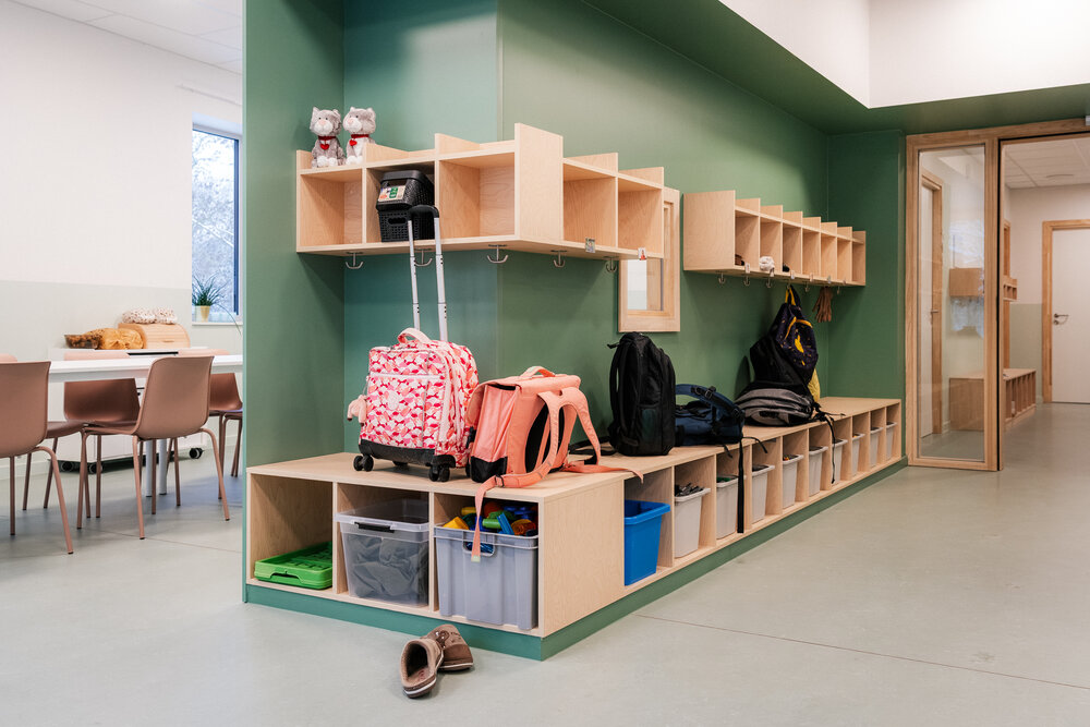 Een van de ruimtes in het gloednieuwe internaat.