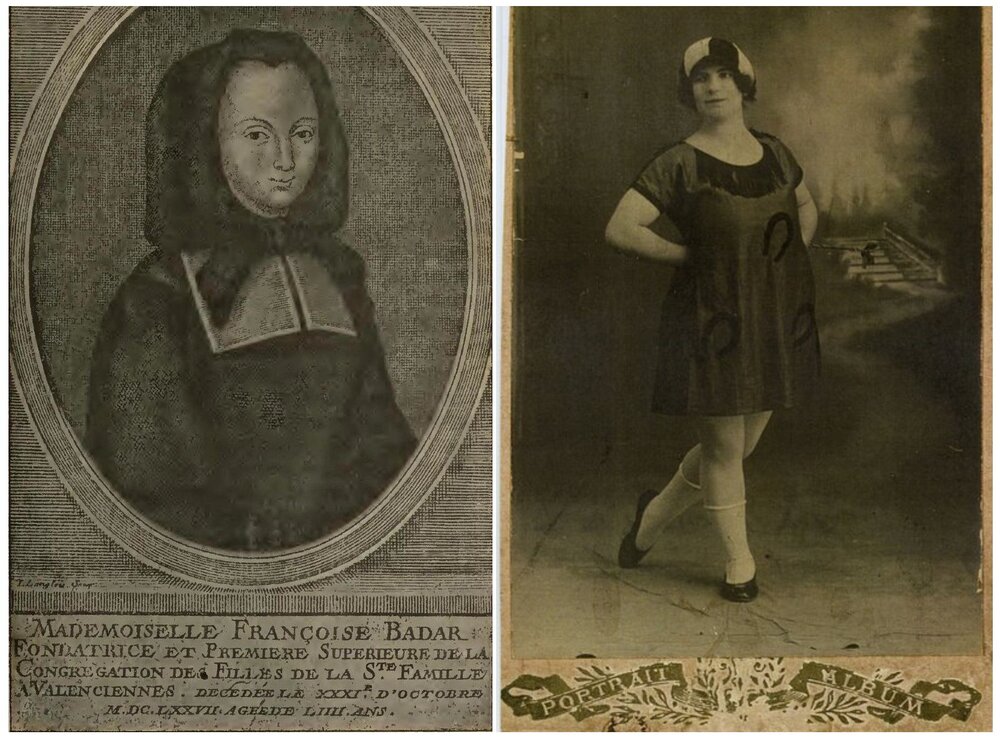 Links Françoise Badar (1624–1677), rechts Selma Fahrenholz (1894-1982). © Wiki/Huis van Alijn