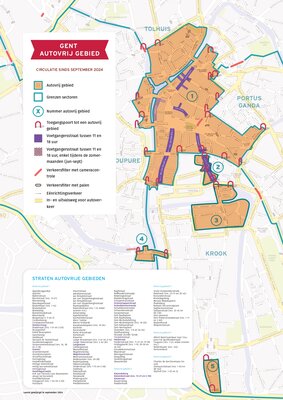 De autovrije gebieden in Gent.