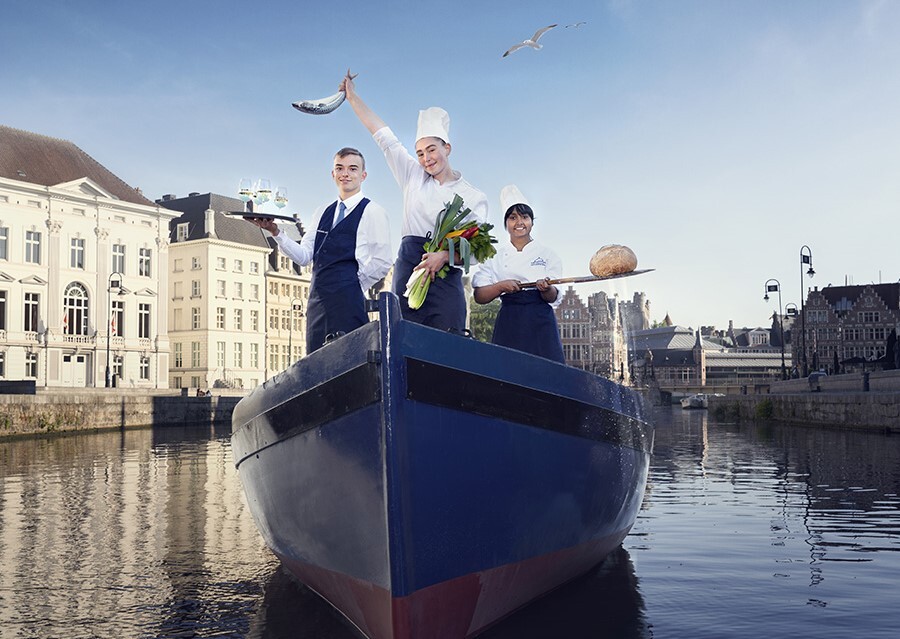 Het campagnebeeld waarmee Hotelschool Gent het congres aankondigt.