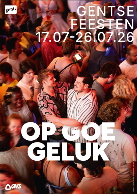 Een van de nieuwe affiches van de Gentse Feesten 2026.