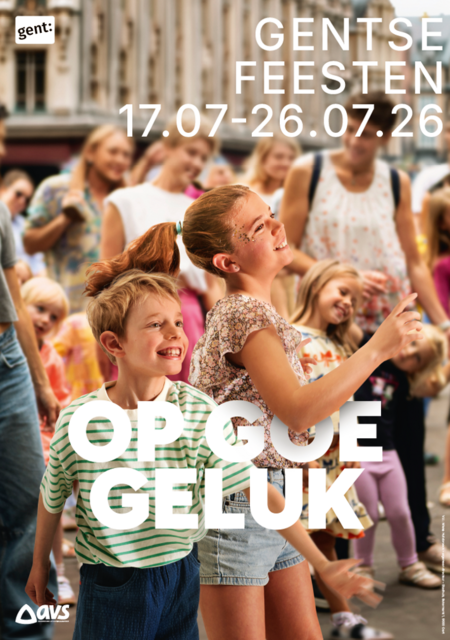 Een van de nieuwe affiches van de Gentse Feesten 2026.