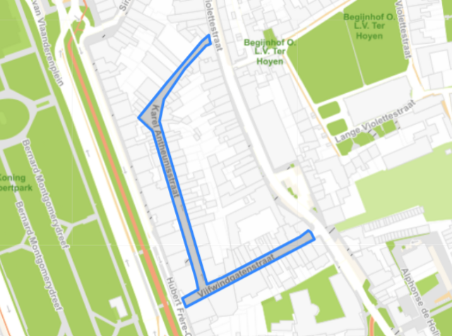 De twee straten die worden heraangelegd.
