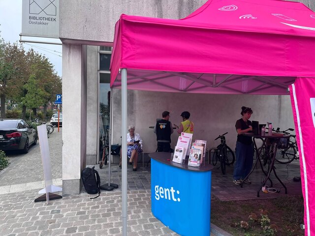 De tent stond vorige week in Oostakker.