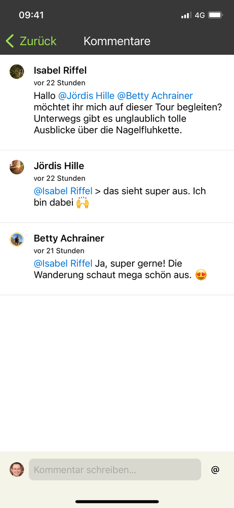 Media kit: Community Features - DE Komoot App Screenshots | Komoot Newsroom