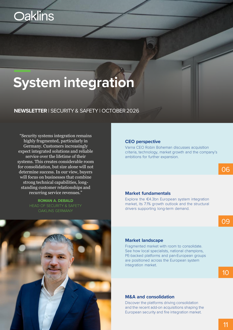 Buns Construction Security & Safety Newsletter | October 2026 | Oaklins Germany: Mid ...