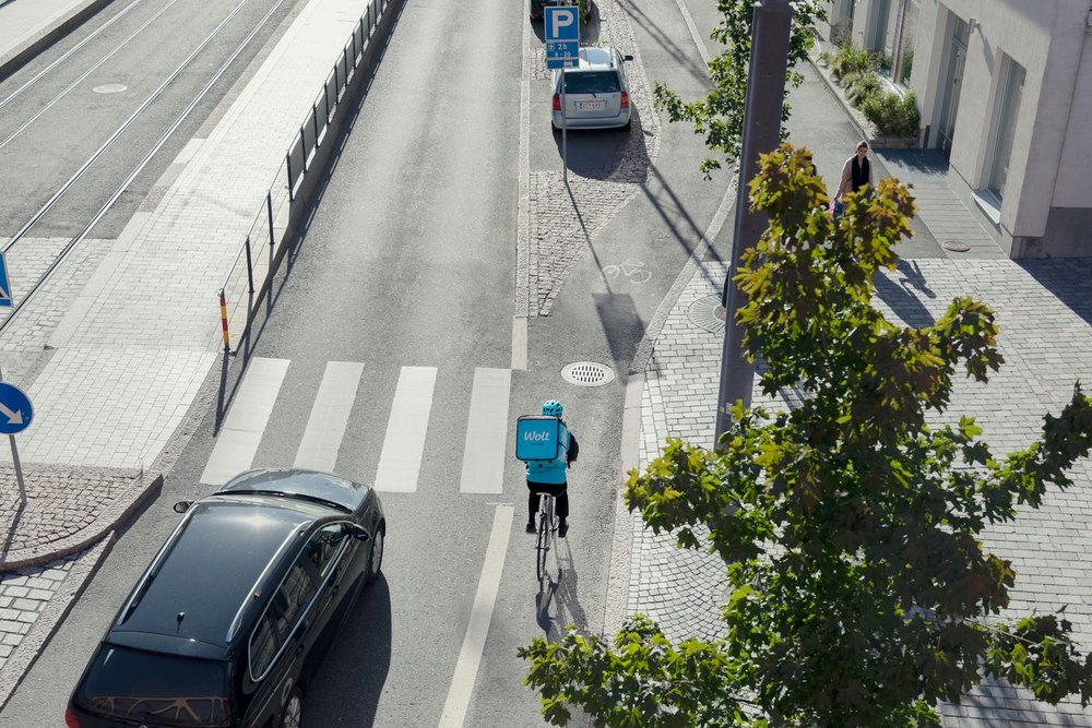 Wolt-bud på cykel