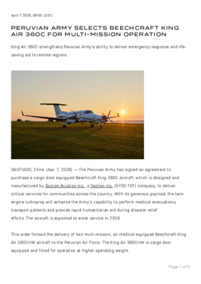 911-peruvian-army-selects-beechcraft-king-air-360c-for-multi-mission-operation
