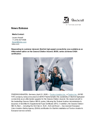 RELEASE- Starlink on Ascend and 560 XL Series