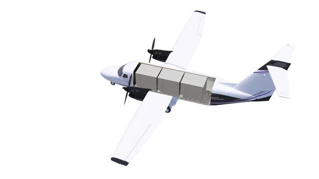 Cessna SkyCourier LD-3 containers and track rails