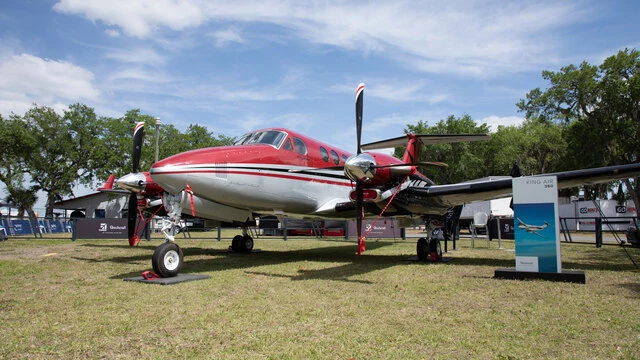 Crimson Edition King Air 360 at 2026 SUN 'n FUN Aerospace Expo