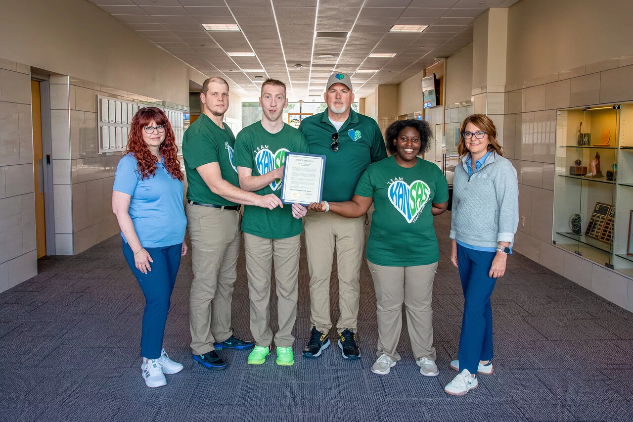 City of Wichita leaders recognize Special Olympics Airlift Month alongside Textron Aviation employees and Special Olympics athletes, coaches and supporters.