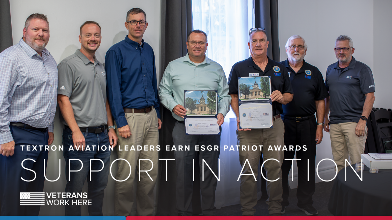 Employer Support of the Guard and Reserve program recognizes Textron Aviation employees with Patriot Awards