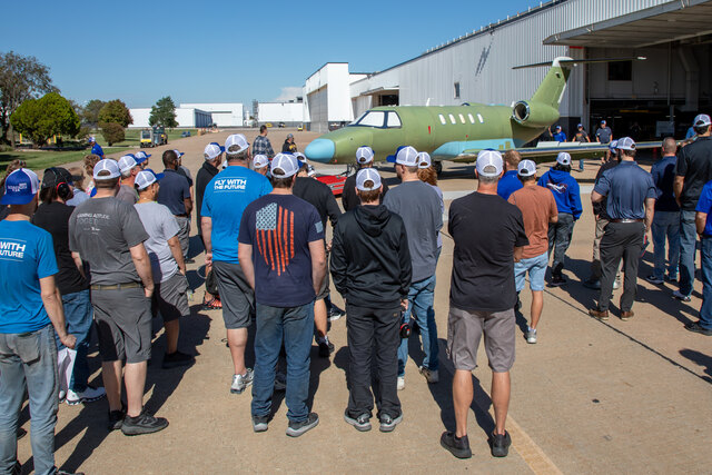 The team who crafts the future of flight celebrates the first production rollout of the Cessna Citation CJ4 Gen3.jpg