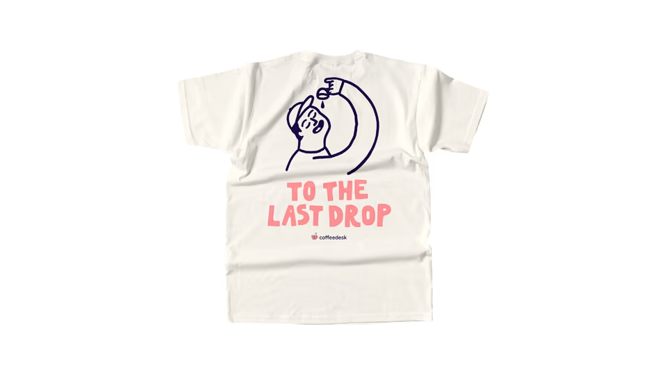 Coffeedesk Merch - Koszulka oversize To The Last Drop unisex z CoffeeDesk - The Form.png