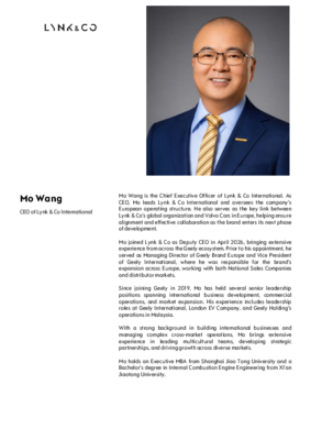 0. Mo Wang_Exec Bio_Lynk & Co