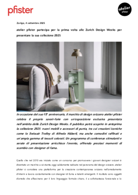 Medienmitteilung_Zurich Design Week by atelier pfister_September 2025_IT