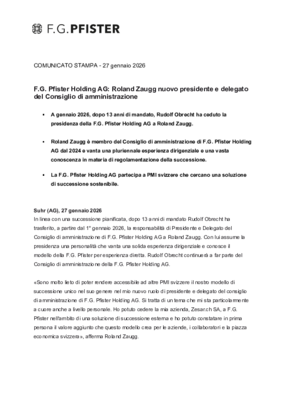 F.G. Pfister_Comunicato stampa_Roland Zaugg nuovo presidente consiglio amministrazione_27.01.26