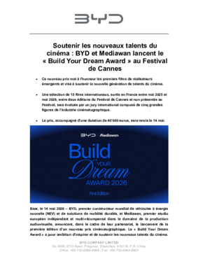 BYD_'Build Your Dream Award' Cannes Film Festival_Communiqué de presse_BYD