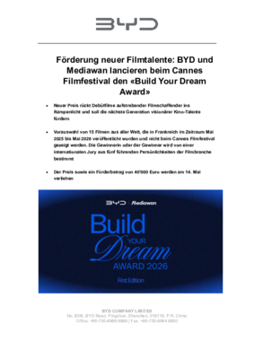 BYD_'Build Your Dream Award' Cannes Film Festival_Medienmitteilung_BYD