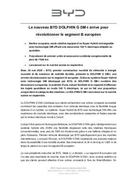 Communiqué de presse_BYD DOLPHIN G DM-i_BYD