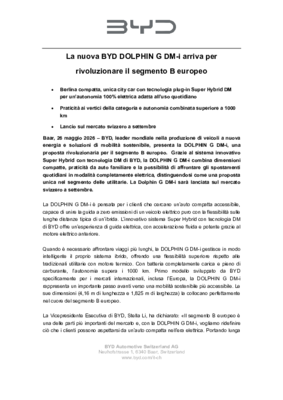Comunicatio stampa_BYD DOLPHIN G DM-i_BYD