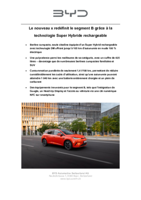 Communiqué de presse_BYD DOLPHIN G DM-i_BYD_Launch