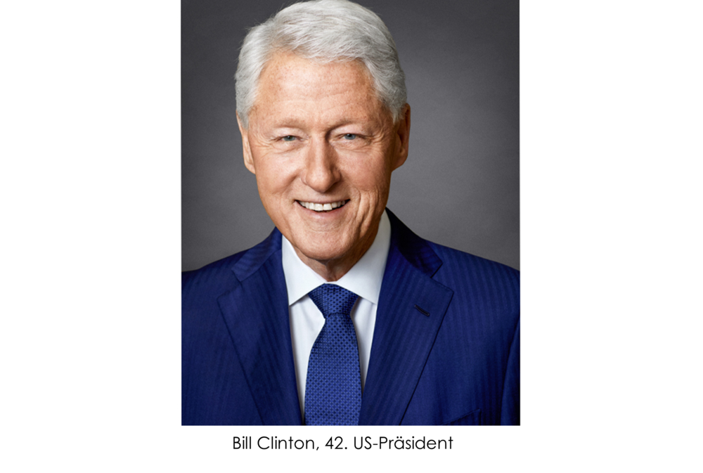 Bill Prix Präsident Bill Clinton kommt an den Prix Suisse 2023 | Flowcube Newsroom