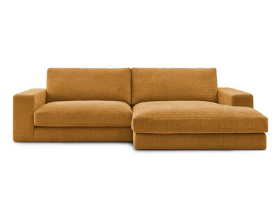 Ecksofa BOBOCHIC PARIS LEONARD, Stoff mit Textur, Gelb, L274xB159cm, conforama.ch, 1444.95 CHF statt 1'699.95 bis 9.12