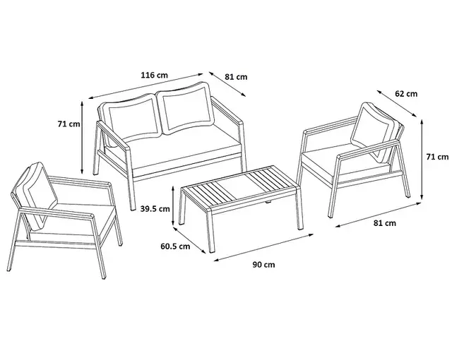Garten-Set ATHENES, beige, bei Conforama, CHF 699.95, Size.webp