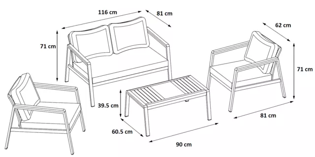 Garten-Set ATHENES, beige, bei Conforama, CHF 699.95, Size