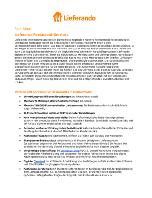 Fact Sheet Restaurant-Services DE