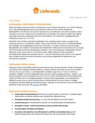 Fact Sheet Lieferandos Lieferdienst DE 2025