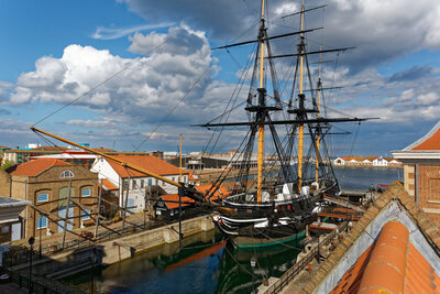 A view of HMS Trincomalee from above Credit NMRN