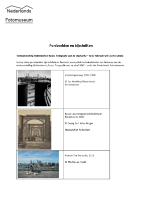 Bijschriften perskit- Rotterdam in focus