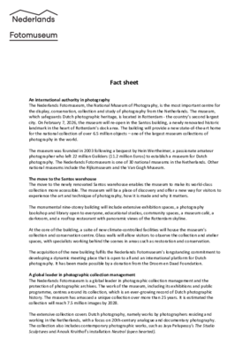 Fact sheet Nederlands Fotomuseum general-Jan26