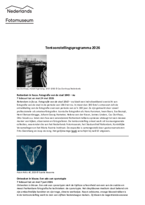 Nederlands Fotomuseum tentoonstellingsprogramma 2026