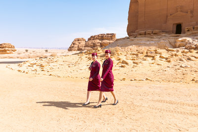Qatar Airways Cabin Crew in AlUla - Hegra