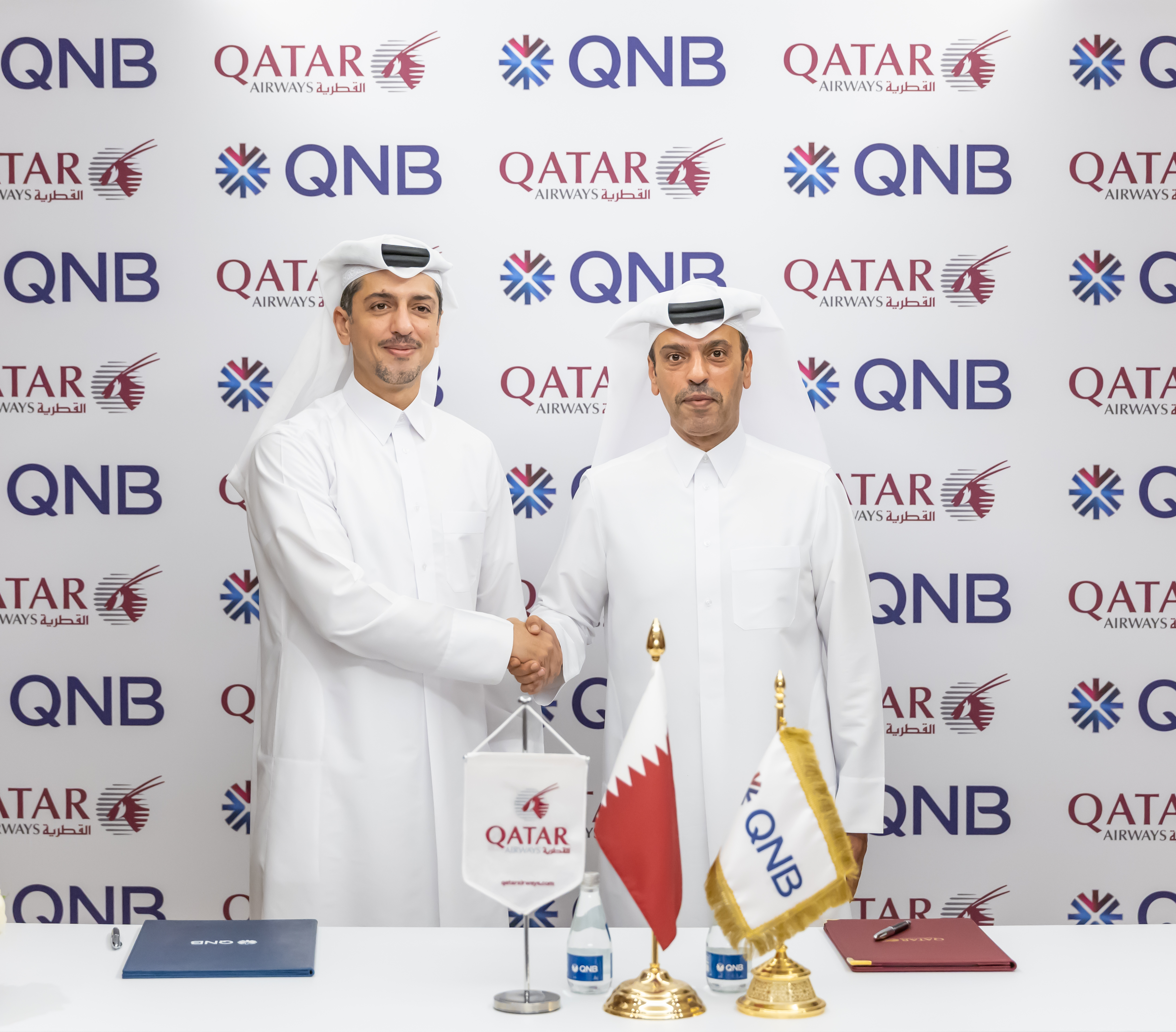 Qatar Airways Group Chief Executive Officer, Hamad Al-Khater, and Group Chief Executive Officer of QNB Group, Abdulla Mubarak Al Khalifa.jpg