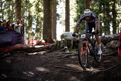 Mathieu van der Poel, pictured at Les Gets World Cup